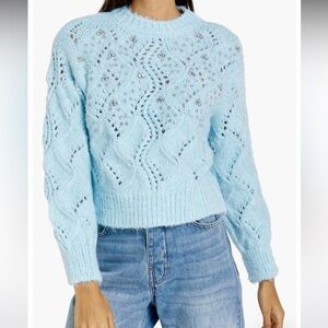 River Island Crystal Embellished Pointelle Stitch Sweater